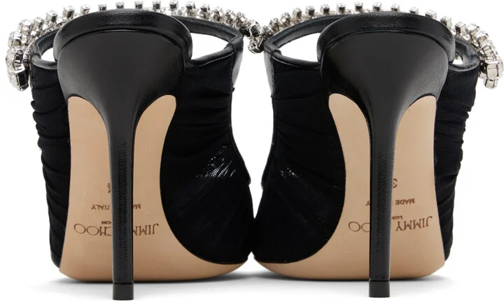 Jimmy Choo SSENSE Exclusive Black Bing 100 Mules - Image 2