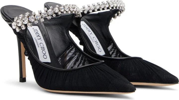 Jimmy Choo SSENSE Exclusive Black Bing 100 Mules - Image 4