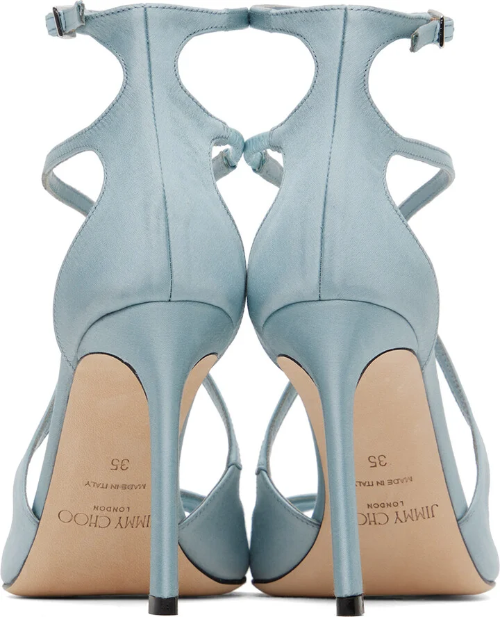 Jimmy Choo SSENSE Exclusive Blue Azia 95 Heeled Sandals - Image 2
