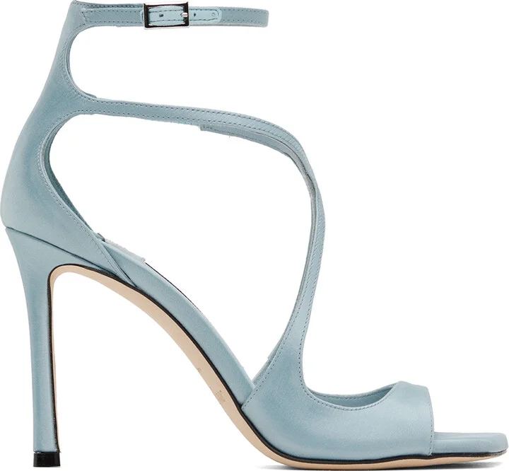 Jimmy Choo SSENSE Exclusive Blue Azia 95 Heeled Sandals