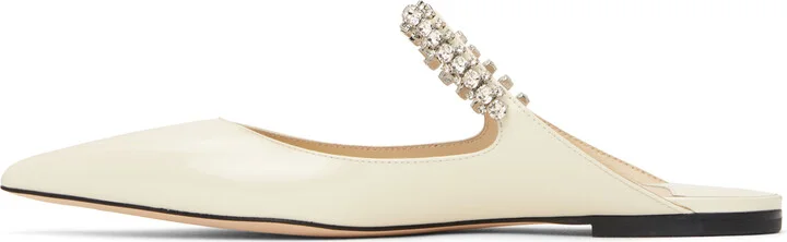 Jimmy Choo SSENSE Exclusive Off-White Bing Flat Slippers - Image 3