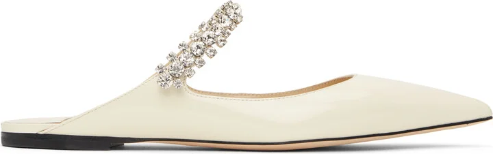 Jimmy Choo SSENSE Exclusive Off-White Bing Flat Slippers