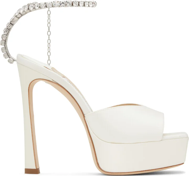 Jimmy Choo SSENSE Exclusive Off-White Saeda 125 Heeled Sandals