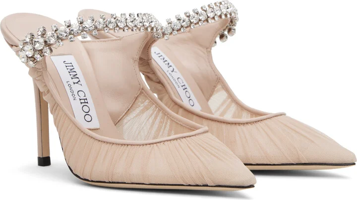 Jimmy Choo SSENSE Exclusive Pink Bing 100 Mules - Image 4