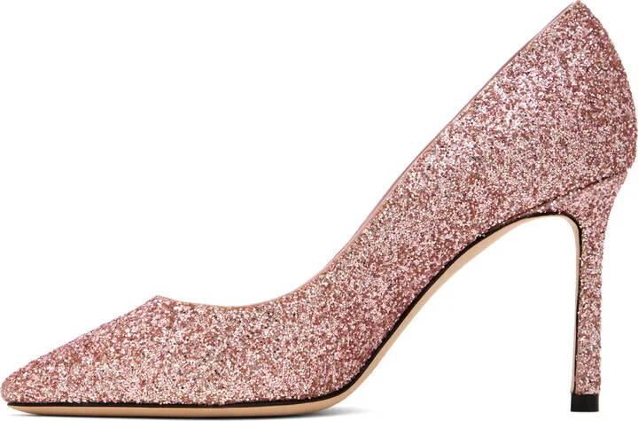 Jimmy Choo SSENSE Exclusive Pink Romy 85 Heels - Image 3