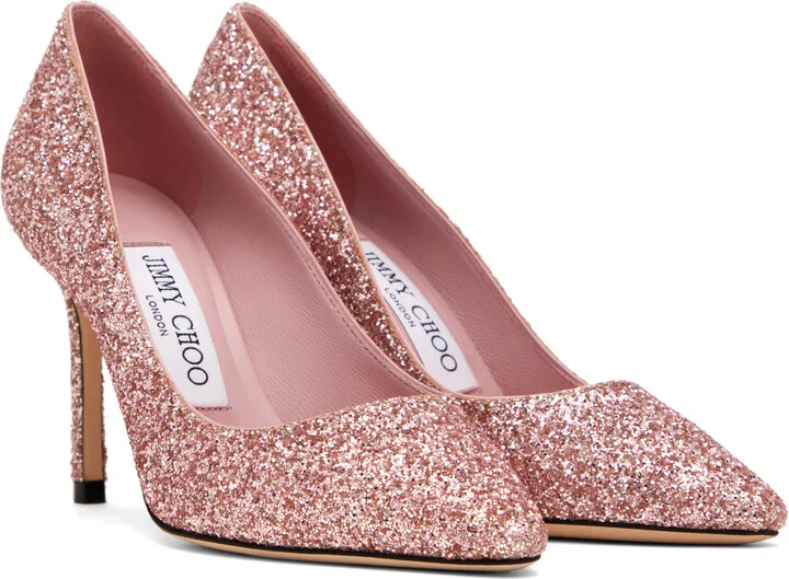 Jimmy Choo SSENSE Exclusive Pink Romy 85 Heels - Image 4
