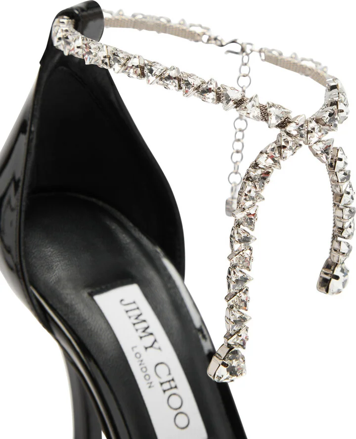 Jimmy Choo Stevie 100 Crystal-embellished Patent Leather Pumps - Image 4