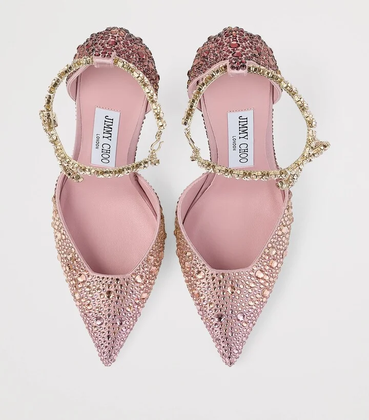 Jimmy Choo Stevie 100 Satin Embellished Pumps - Image 3