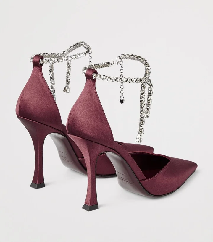 Jimmy Choo Stevie 100 Satin Pumps - Image 4