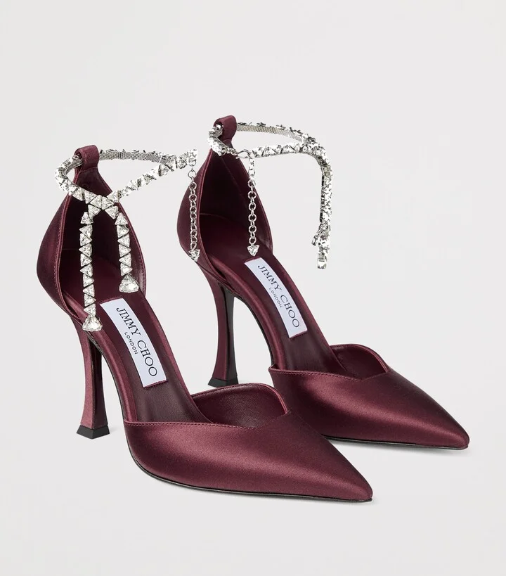 Jimmy Choo Stevie 100 Satin Pumps - Image 5