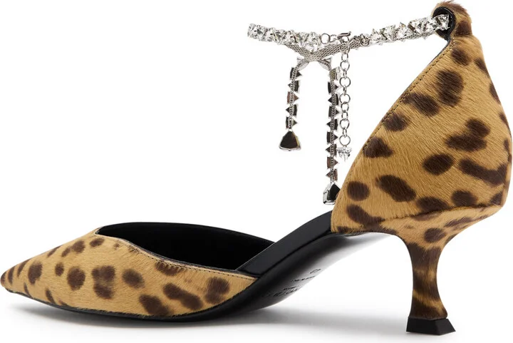 Jimmy Choo Stevie 50 Leopard-print Calf-hair Pumps - Image 2
