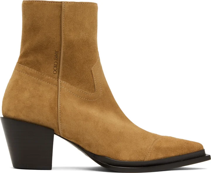 Jimmy Choo Tan Cece Ankle 60 Boots