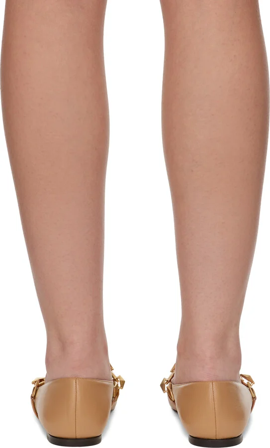 Jimmy Choo Tan Diamond Tilda Ballerina Flats - Image 2