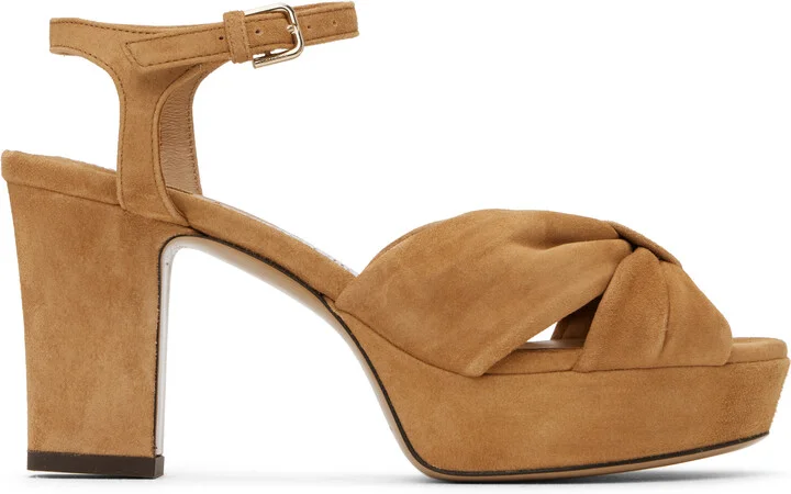 Jimmy Choo Tan Heloise 80 Heeled Sandals