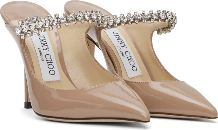 Jimmy Choo Taupe Bing 100 Heels - Image 4