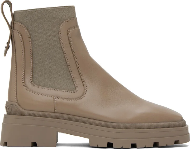 Jimmy Choo Taupe Veronique 45 Boots
