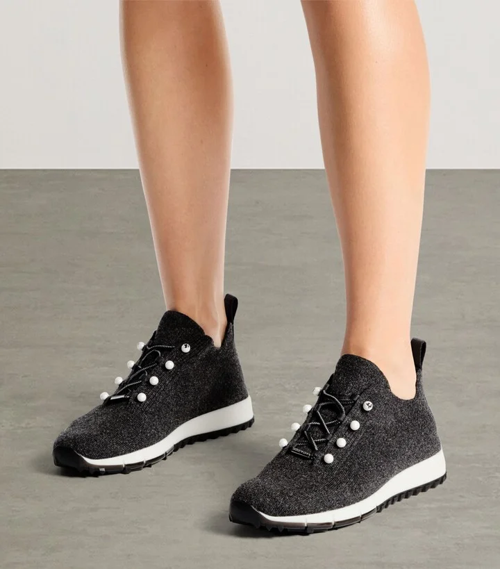 Jimmy Choo Veles Knitted Glitter Sneakers - Image 2