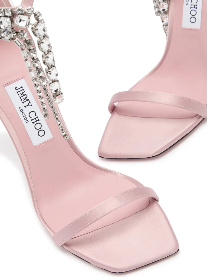 Jimmy Choo Verity 100 Crystal-embellished Satin Sandals - Image 3