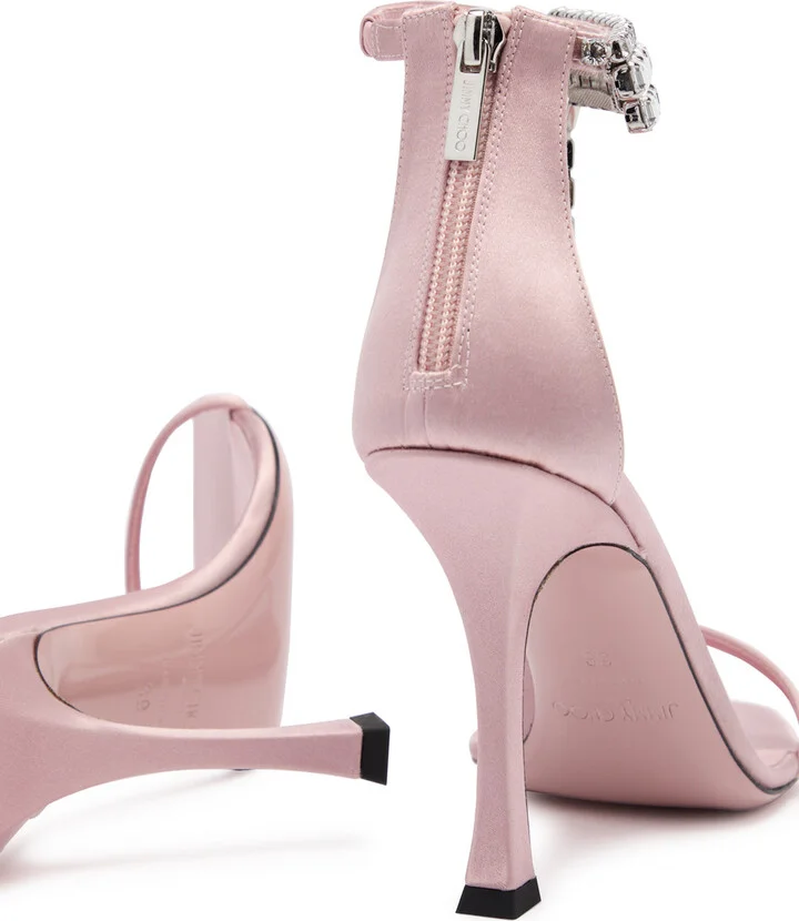 Jimmy Choo Verity 100 Crystal-embellished Satin Sandals - Image 4