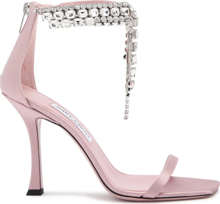 Jimmy Choo Verity 100 Crystal-embellished Satin Sandals
