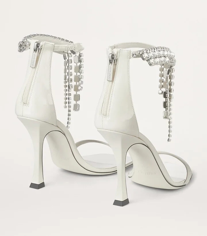 Jimmy Choo Verity 100 Patent Leather Embellished Sandals - Image 4