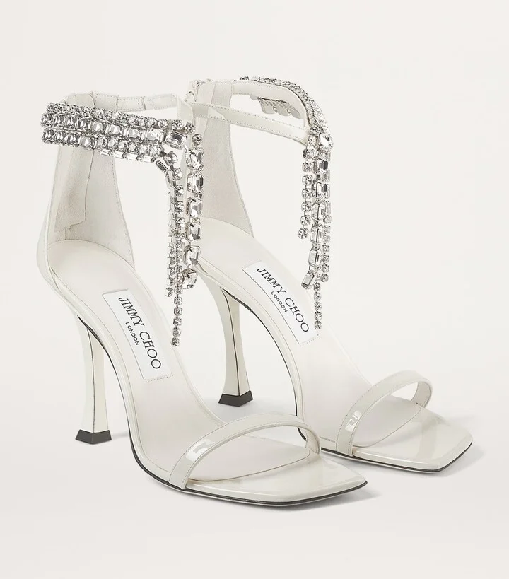 Jimmy Choo Verity 100 Patent Leather Embellished Sandals - Image 5