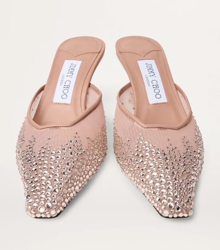 Jimmy Choo Vivi 65 Mesh Embellished Mules - Image 2