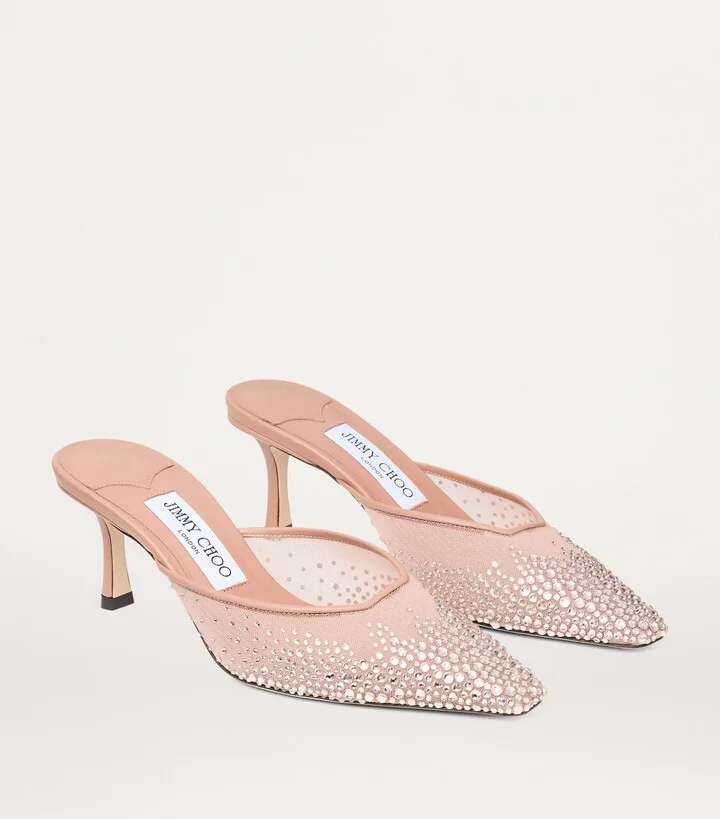 Jimmy Choo Vivi 65 Mesh Embellished Mules - Image 5