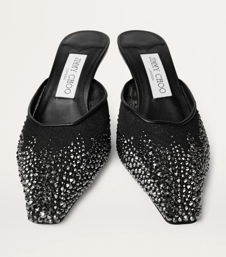 Jimmy Choo Vivi 65 Mesh Embellished Mules - Image 2