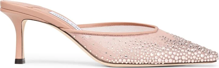 Jimmy Choo Vivi 65 Mesh Embellished Mules