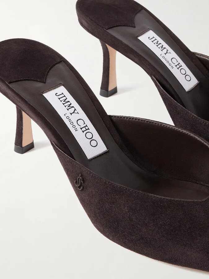 Jimmy Choo - Vivi 65 Suede Mules - Brown - Image 4