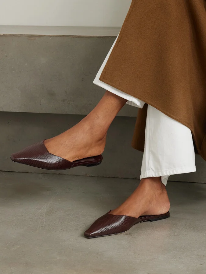 Jimmy Choo - Vivi Lizard-effect Leather Mules - Brown - Image 2