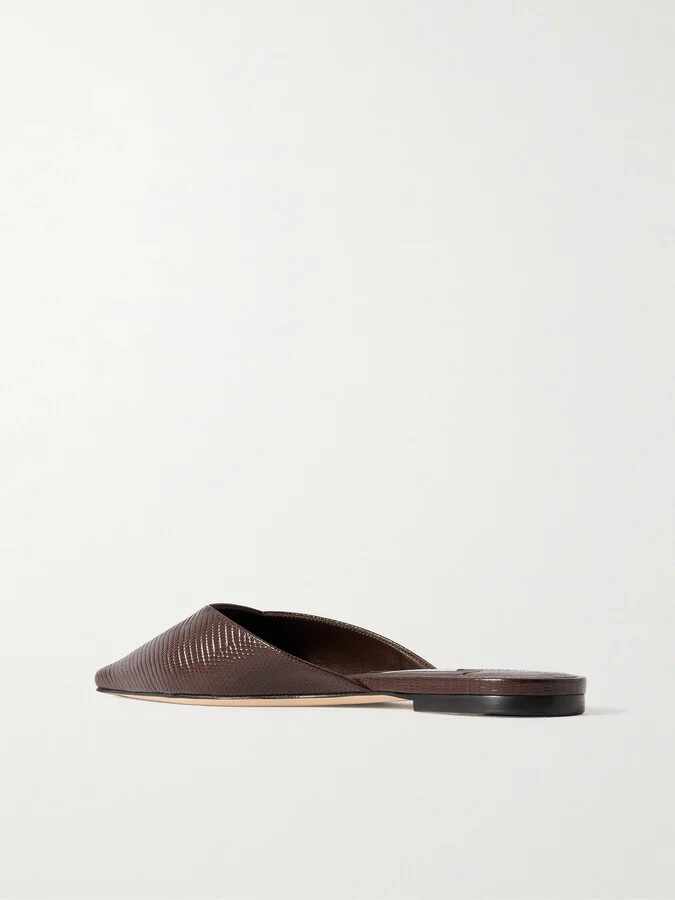 Jimmy Choo - Vivi Lizard-effect Leather Mules - Brown - Image 3