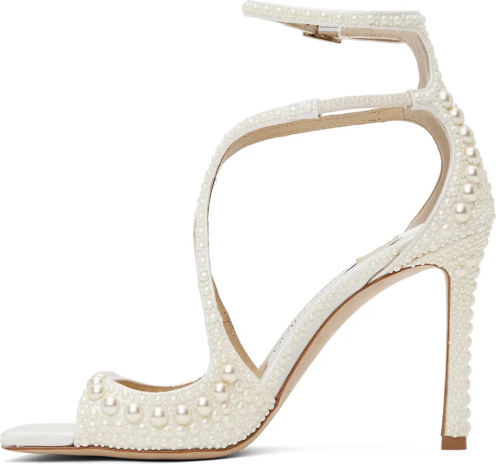 Jimmy Choo White Azia 95 Heeled Sandals - Image 3