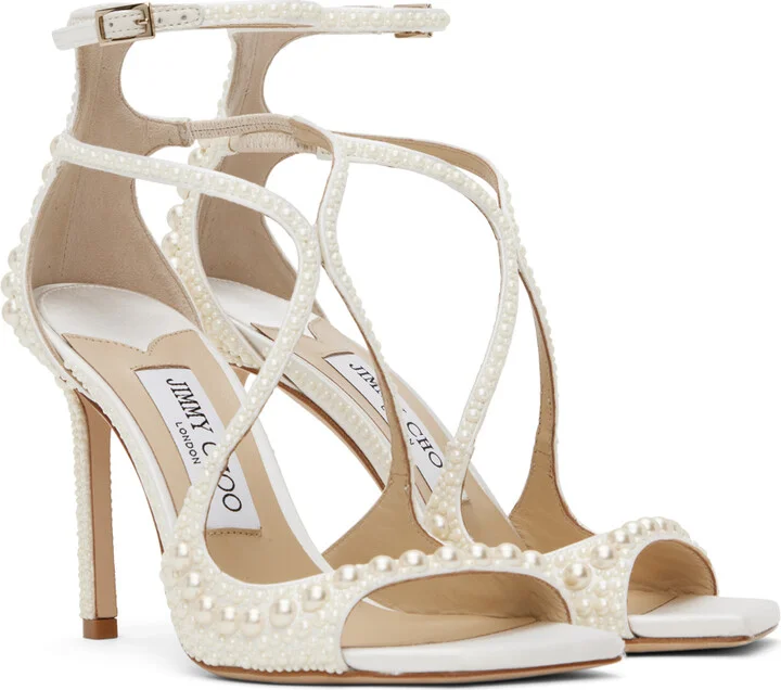 Jimmy Choo White Azia 95 Heeled Sandals - Image 4
