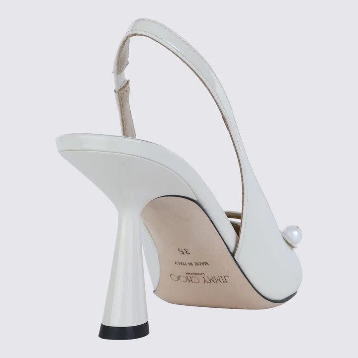 Jimmy Choo White Leather Amita Pumps - Image 3