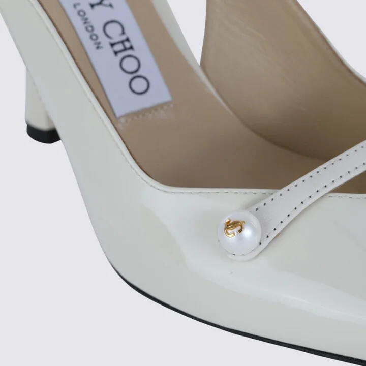 Jimmy Choo White Leather Amita Pumps - Image 4