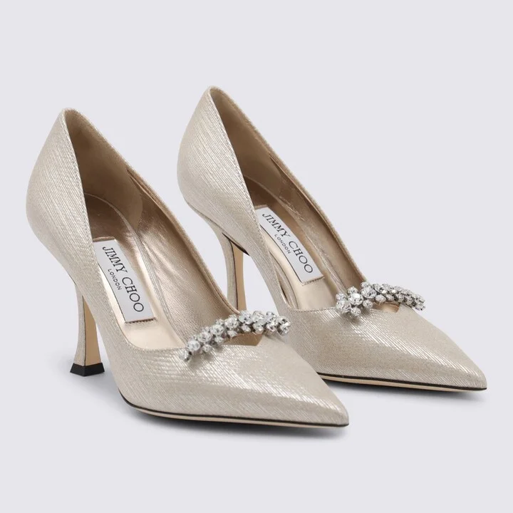 Jimmy Choo White Leather Pumps - Image 2