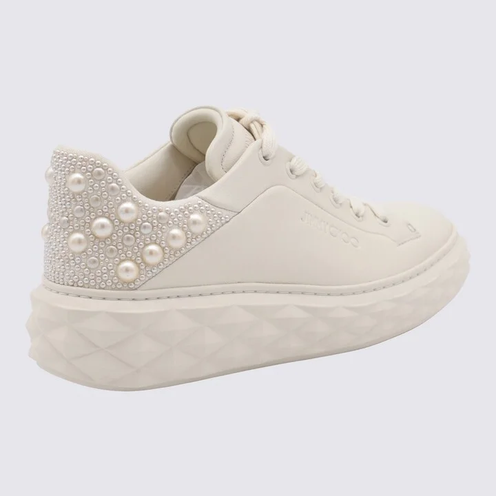 Jimmy Choo White Leather Sneakers - Image 3