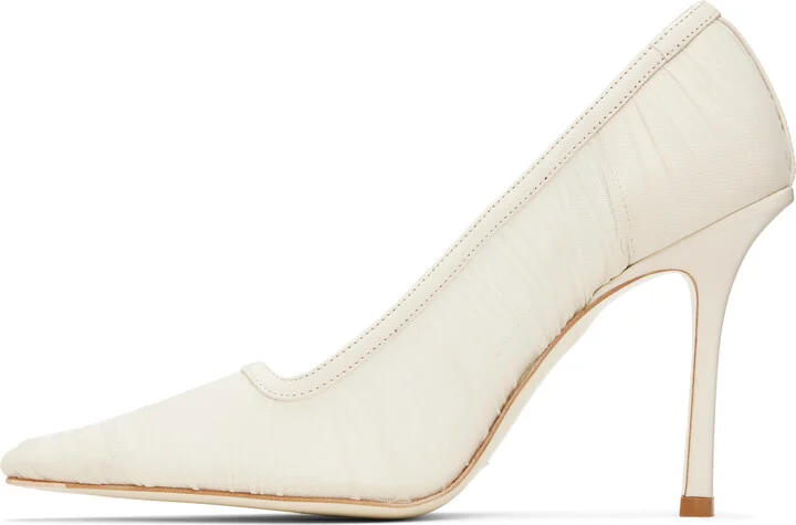 Jimmy Choo White Lotta 100 Heels - Image 3