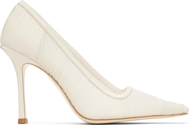 Jimmy Choo White Lotta 100 Heels
