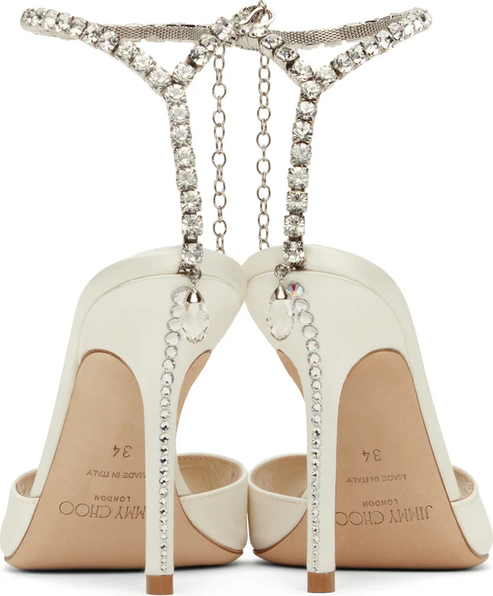 Jimmy Choo White Saeda 100 Heeled Sandals - Image 2