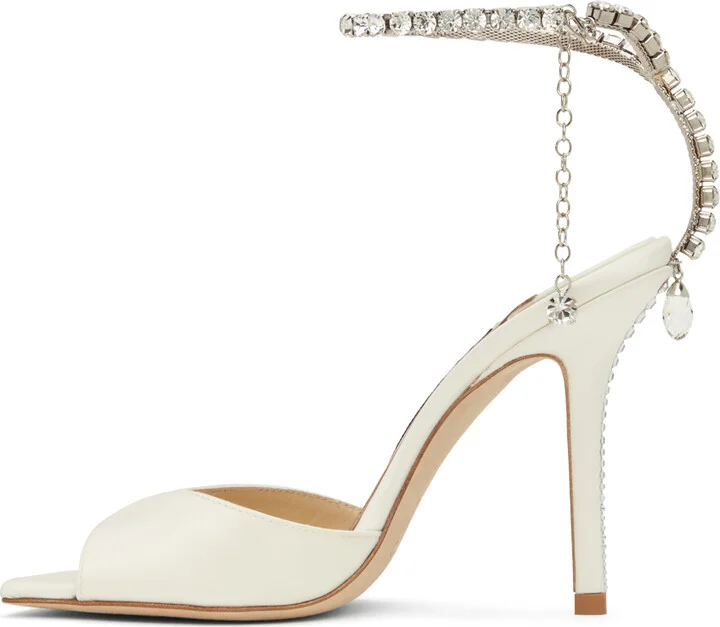 Jimmy Choo White Saeda 100 Heeled Sandals - Image 3