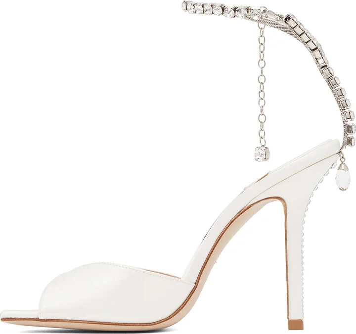 Jimmy Choo White Saeda 100 Heeled Sandals - Image 3