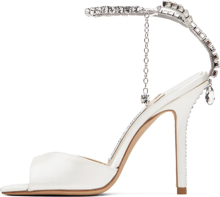 Jimmy Choo White Saeda 100 Heeled Sandals - Image 3