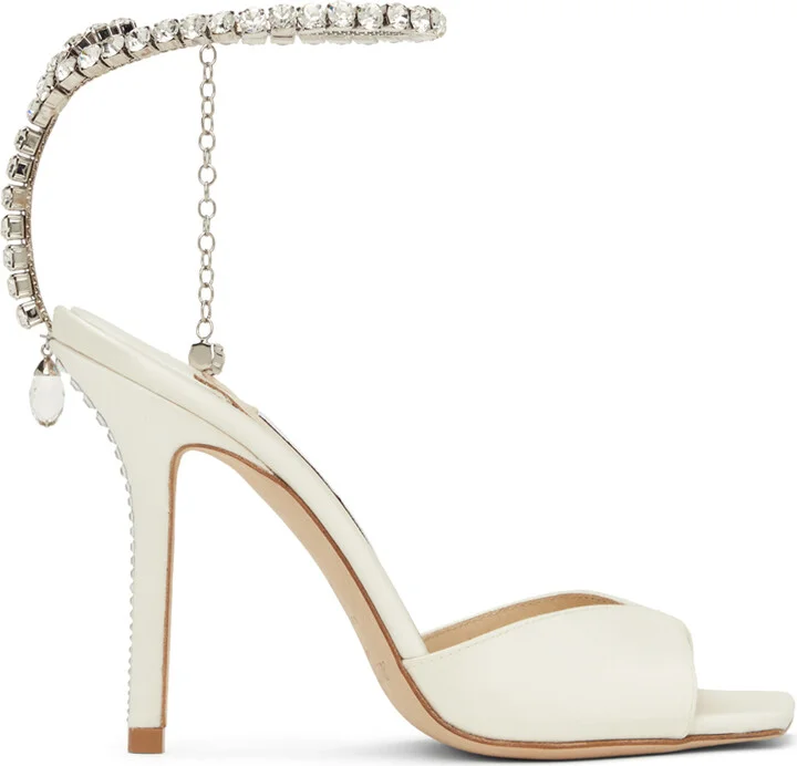 Jimmy Choo White Saeda 100 Heeled Sandals