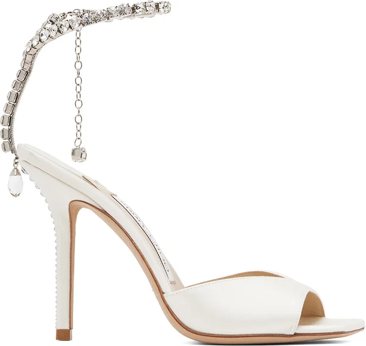 Jimmy Choo White Saeda 100 Heeled Sandals