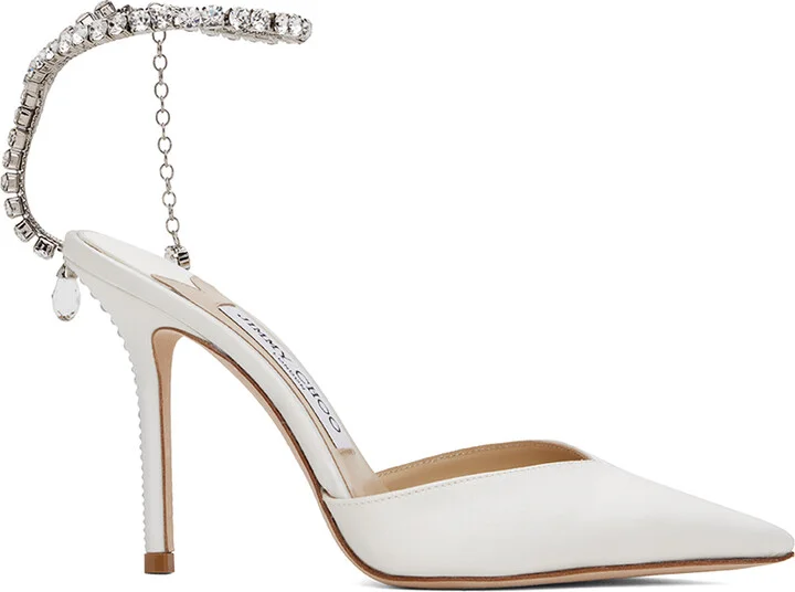 Jimmy Choo White Saeda 100 Heels