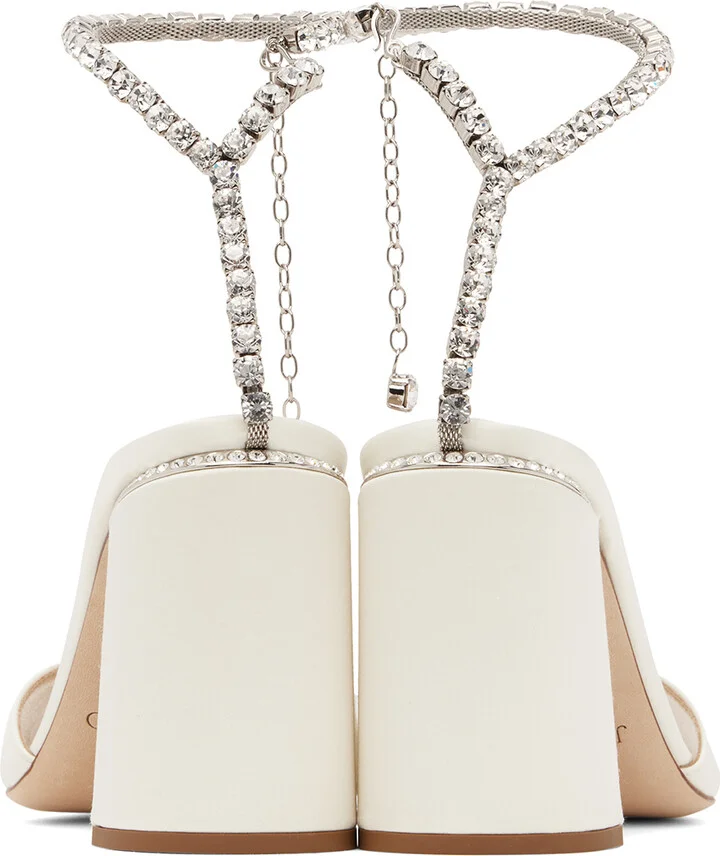 Jimmy Choo White Saeda Block Heel 85 Heeled Sandals - Image 2