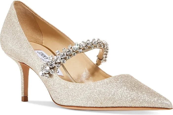 Jimmy Choo Women's Bing 65 Glitter Pointed Toe Pumps
